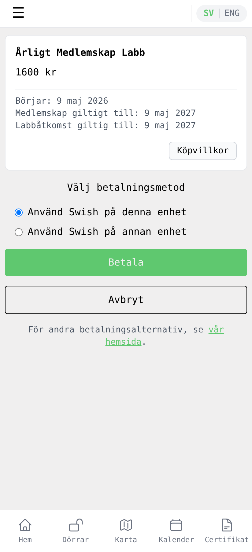 Bekräfta betalning
